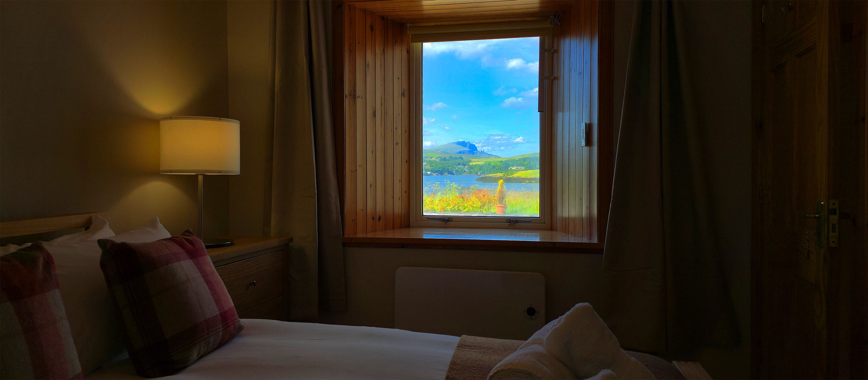 Our self catering apartment suite accommodation has a double bed with smart tv and WIFI internet